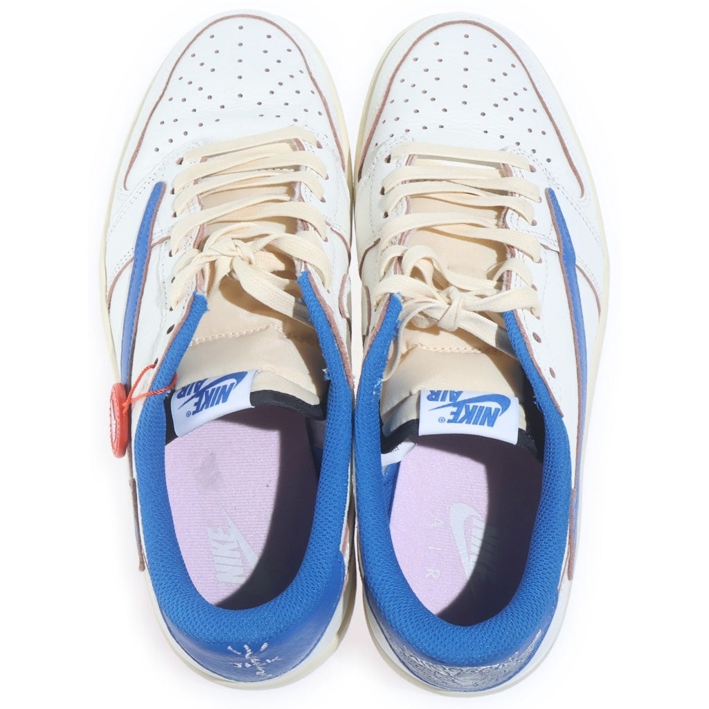 NIKE(ナイキ) ×TRAVIS SCOTT FRAGMENT DESIGN AIR JORDAN 1 LOW DM7866-104 トラヴィススコット フラグメント エアジョーダン ローカットスニーカー ブルー/ホワイト US9.5/27.5cm