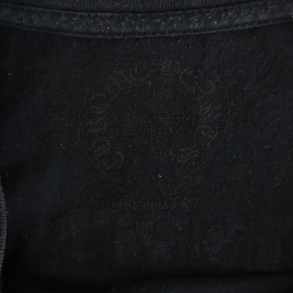CHROME HEARTS(クロムハーツ) MADE IN HOLLYWOOD VERTICAL LOGO TEE メイドインハリウッド ヴァーティカルロゴ クルーネック ポケット 半袖Tシャツカットソー ブラック/イエロー