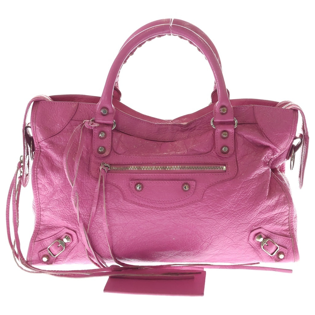 BALENCIAGA(バレンシアガ) Classic City クラシックシティ アリーナラム レザー2Wayバッグ 505550 ピンク レディース