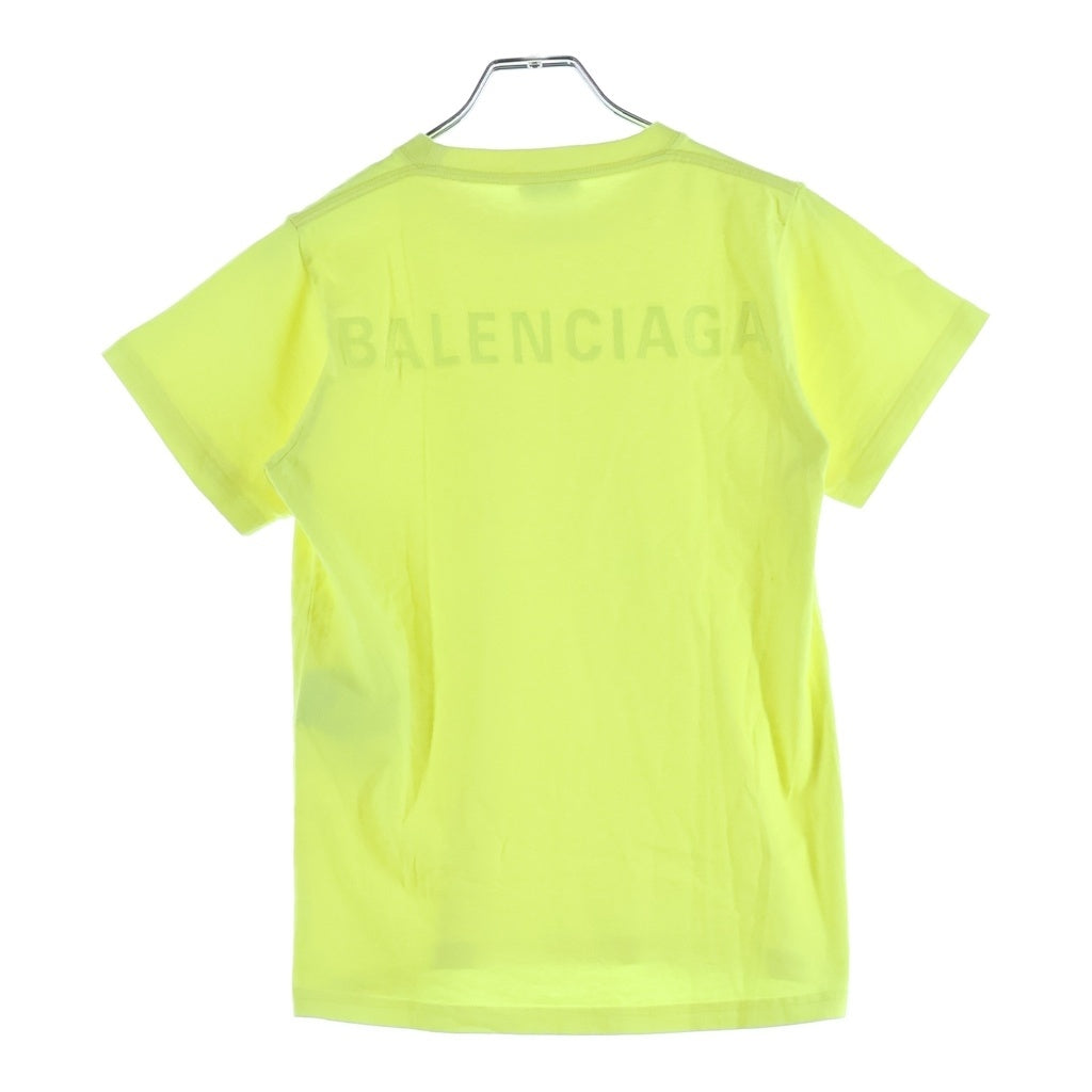 BALENCIAGA(バレンシアガ) 19AW Back Logo Embroidery T-Shirts バックロゴエンブロイダリーTシャツ ロゴ刺繍クルーネック半袖Tシャツ583256 TFV74 イエロー