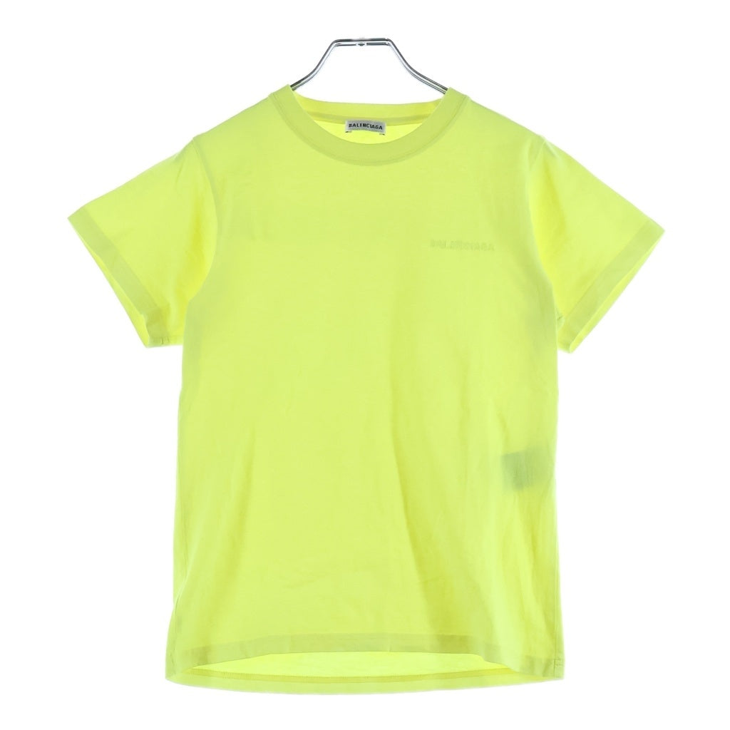 BALENCIAGA(バレンシアガ) 19AW Back Logo Embroidery T-Shirts バックロゴエンブロイダリーTシャツ ロゴ刺繍クルーネック半袖Tシャツ583256 TFV74 イエロー