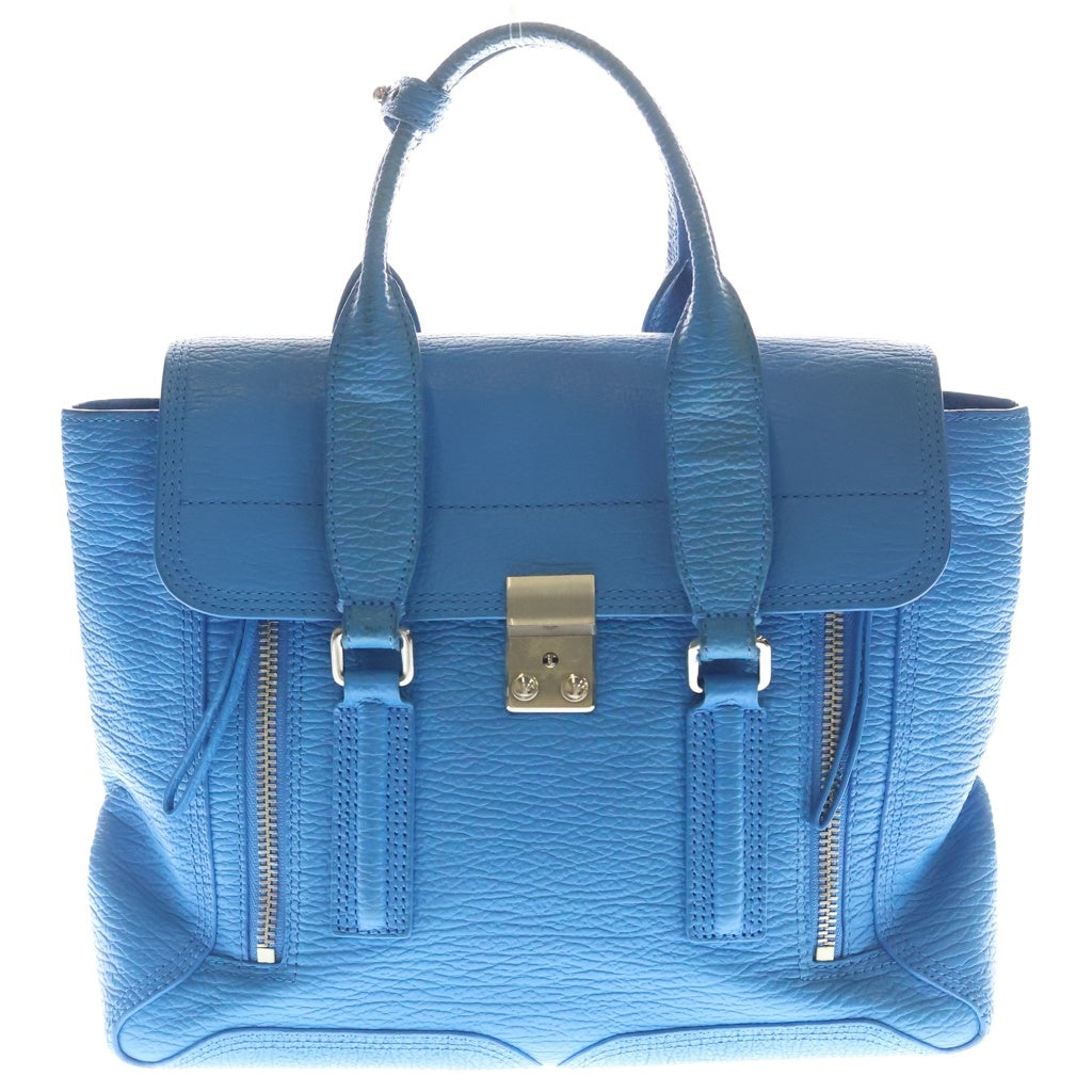 3.1 Phillip Lim(スリーワンフィリップリム) 2Way Leather Shoulder Bag 2ウェイレザーショルダーバッグ ファスナーディティールフラップバッグ AP160179SKCW ブルー レディース