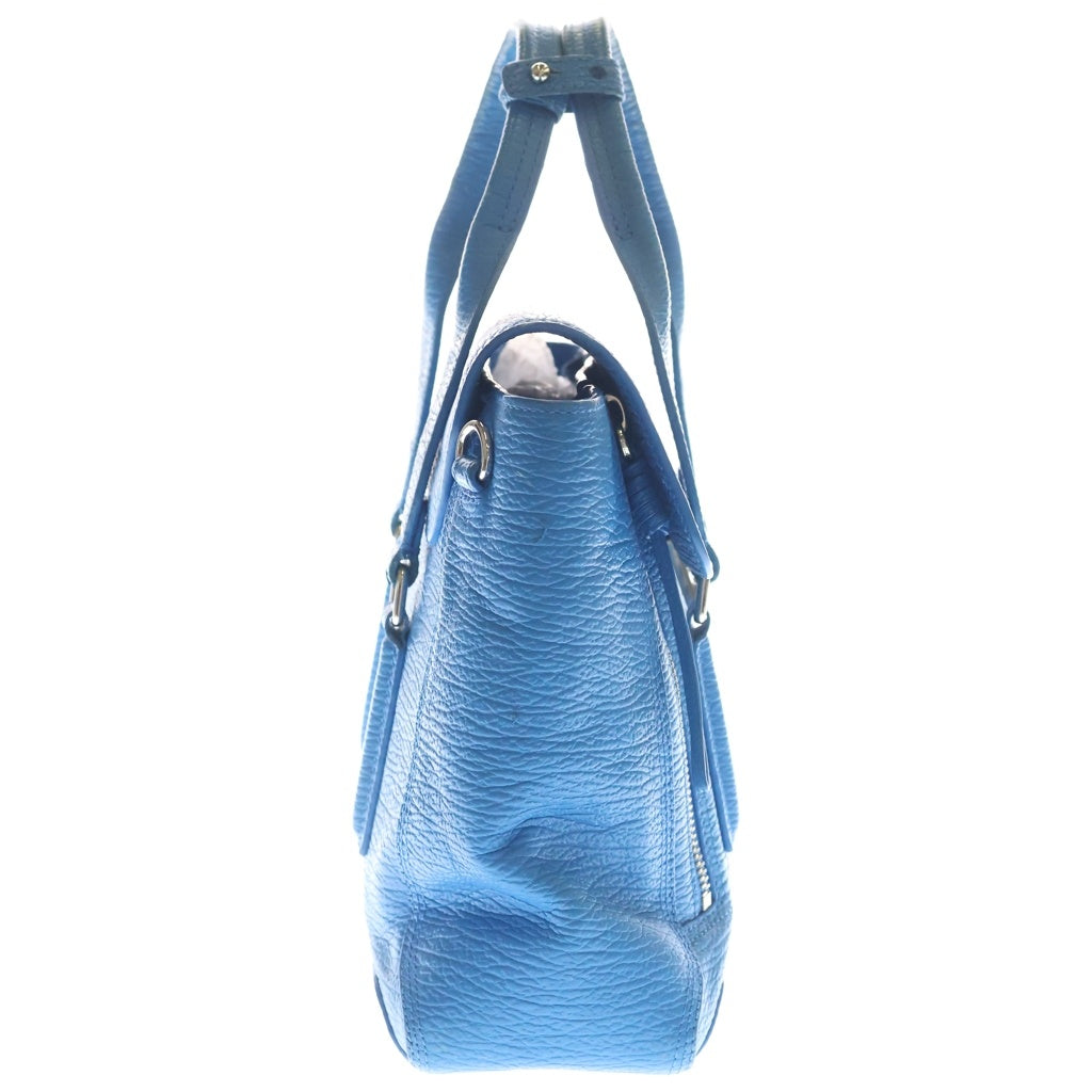 3.1 Phillip Lim(スリーワンフィリップリム) 2Way Leather Shoulder Bag 2ウェイレザーショルダーバッグ ファスナーディティールフラップバッグ AP160179SKCW ブルー レディース