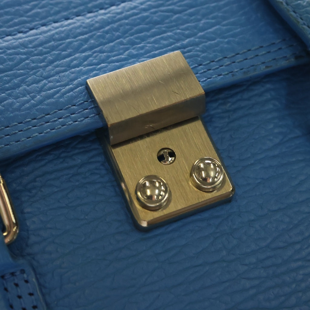 3.1 Phillip Lim(スリーワンフィリップリム) 2Way Leather Shoulder Bag 2ウェイレザーショルダーバッグ ファスナーディティールフラップバッグ AP160179SKCW ブルー レディース