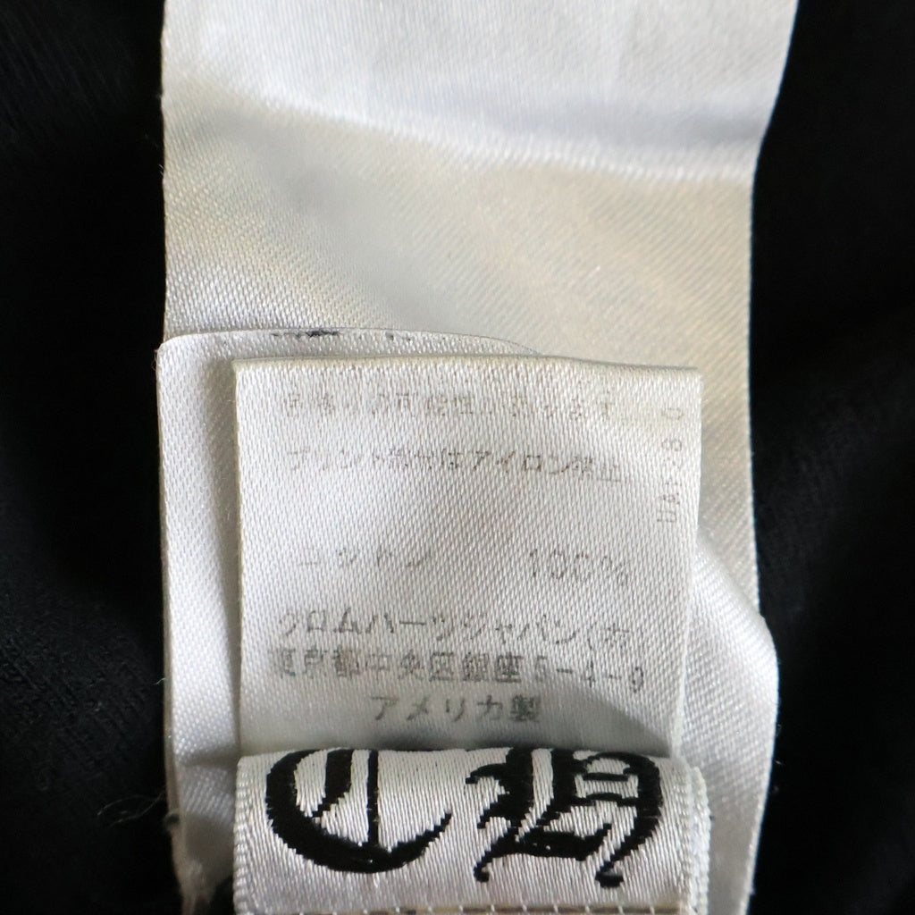 CHROME HEARTS(クロムハーツ) MADE IN HOLLYWOOD VERTICAL LOGO TEE メイドインハリウッド ヴァーティカルロゴ クルーネック ポケット 半袖Tシャツカットソー ブラック/イエロー