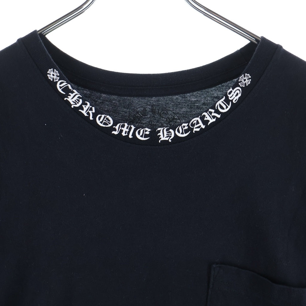 CHROME HEARTS(クロムハーツ) CH S/S NECK LOGO ネックロゴプリント 半袖Tシャツ ブラック