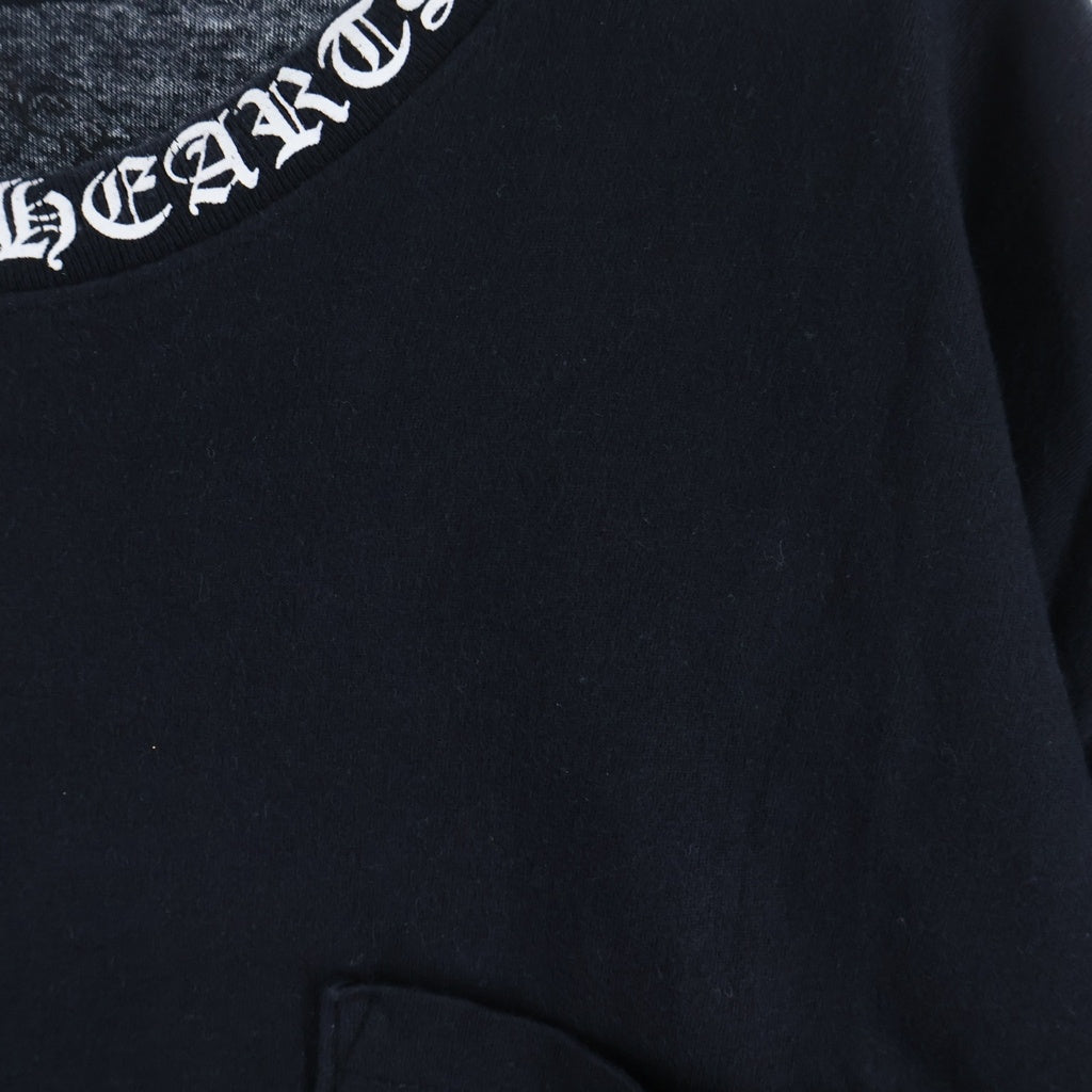 CHROME HEARTS(クロムハーツ) CH S/S NECK LOGO ネックロゴプリント 半袖Tシャツ ブラック
