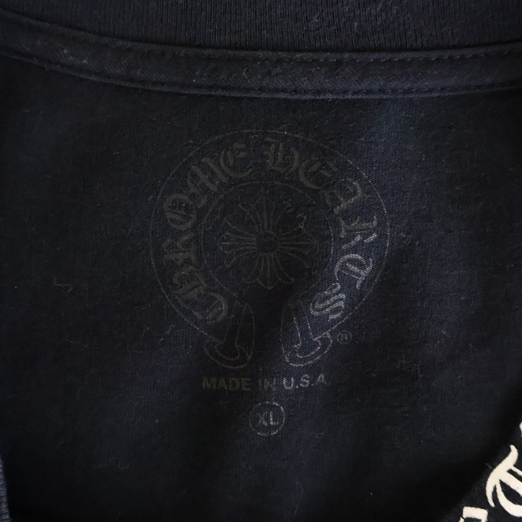 CHROME HEARTS(クロムハーツ) CH S/S NECK LOGO ネックロゴプリント 半袖Tシャツ ブラック