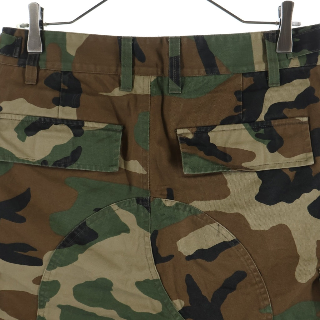 PROJECT G/R(プロジェクトジーアール) Layered Skirt Camo Cargo Shorts レイヤード スカート 迷彩 カモ カーゴショーツ カーキ