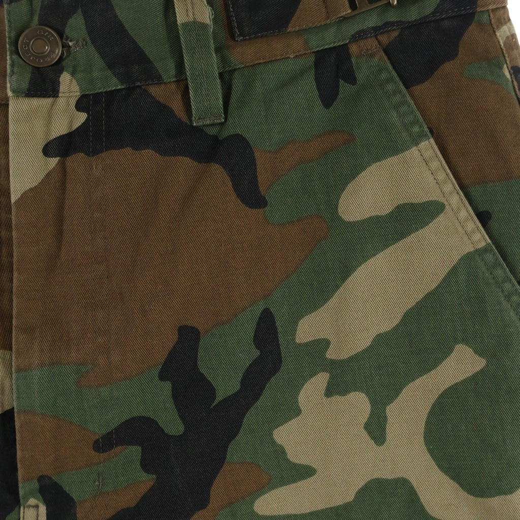 PROJECT G/R(プロジェクトジーアール) Layered Skirt Camo Cargo Shorts レイヤード スカート 迷彩 カモ カーゴショーツ カーキ