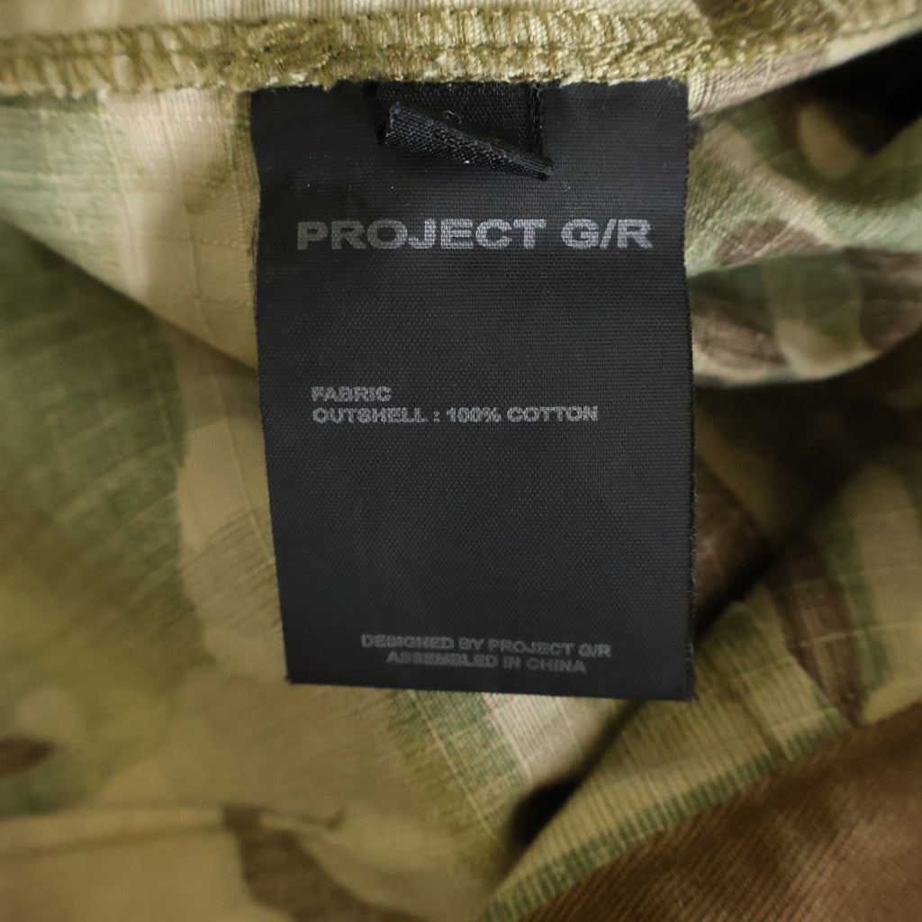 PROJECT G/R(プロジェクトジーアール) Layered Skirt Camo Cargo Shorts レイヤード スカート 迷彩 カモ カーゴショーツ カーキ