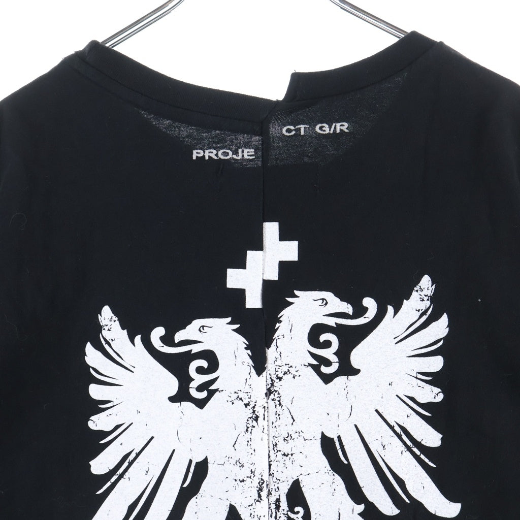 PROJECT G/R(プロジェクトジーアール) TIGHT FIT SPLIT T-SHIRT タイト フィット スプリット 半袖Tシャツ カットソー ブラック