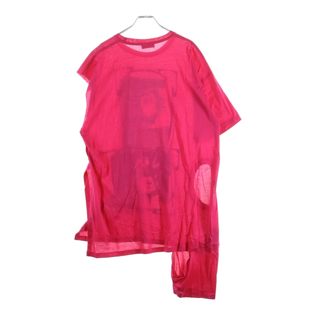 RAF SIMONS(ラフシモンズ) OPEN SIDE T-SHIRT オープンサイド 半袖Tシャツ カットソー 19010-00033 ピンク