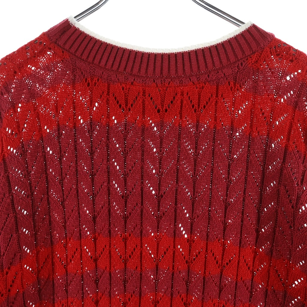 Egon Lab.(エゴンラボ) 23SS BUNNY KNIT TEE バニー ニット 半袖Tシャツ SS23 KN 004 B レッド