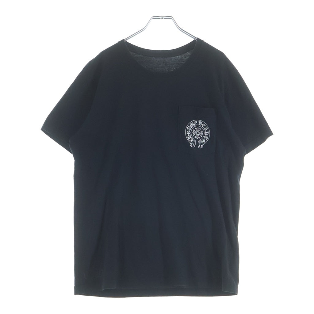 CHROME HEARTS(クロムハーツ) PARIS EXCLUSIVE HORSESHOE S/S TEE パリ限定 ホースシュープリント クルーネック半袖Tシャツ ブラック