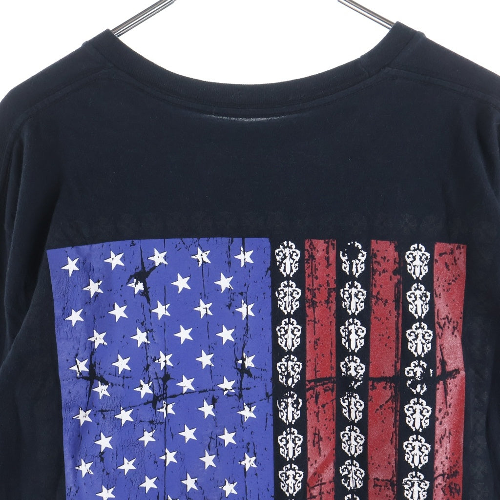 CHROME HEARTS(クロムハーツ) USA FLAG L/S TEE アメリカンフラッグロングスリーブTシャツ クルーネック長袖Tシャツ ブラック