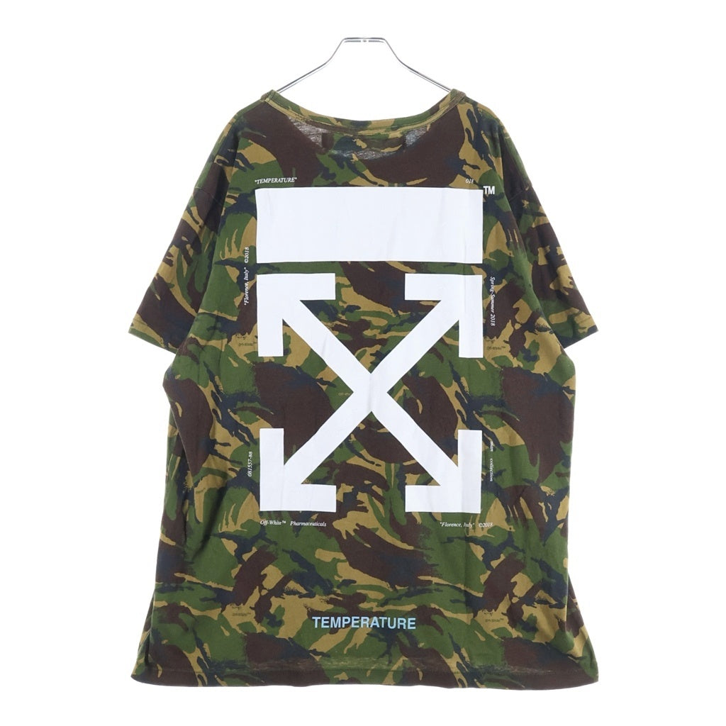 OFF-WHITE(オフホワイト) Cross Arrow Camouflage Cotton T-shirts クロスアローカモフラージュコットンTシャツ ロゴプリントクルーネック半袖Tシャツ OMAA002S18878012 カモ