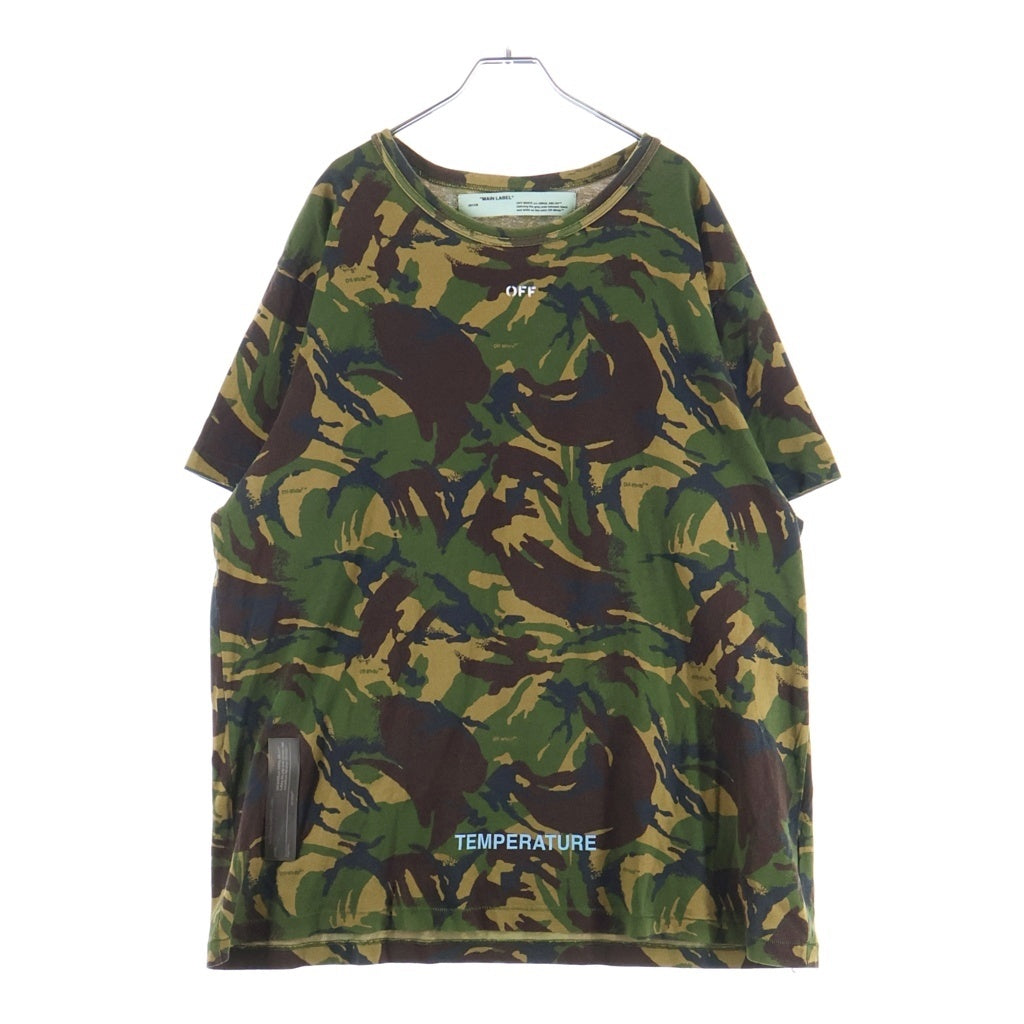 OFF-WHITE(オフホワイト) Cross Arrow Camouflage Cotton T-shirts クロスアローカモフラージュコットンTシャツ ロゴプリントクルーネック半袖Tシャツ OMAA002S18878012 カモ