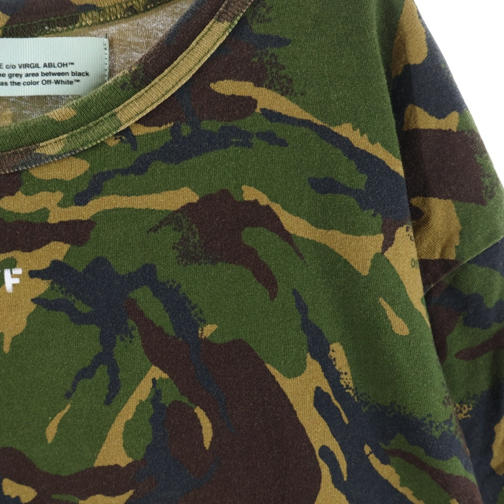OFF-WHITE(オフホワイト) Cross Arrow Camouflage Cotton T-shirts クロスアローカモフラージュコットンTシャツ ロゴプリントクルーネック半袖Tシャツ OMAA002S18878012 カモ