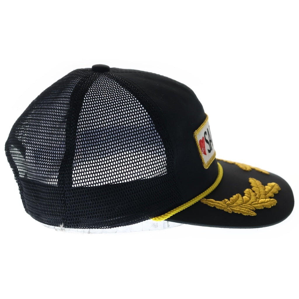 SAINT MICHAEL(セントマイケル) SAINT MX6 MESH CAP ロゴワッペンデザイン メッシュキャップ 帽子 ブラック SM-HR1-0000-095