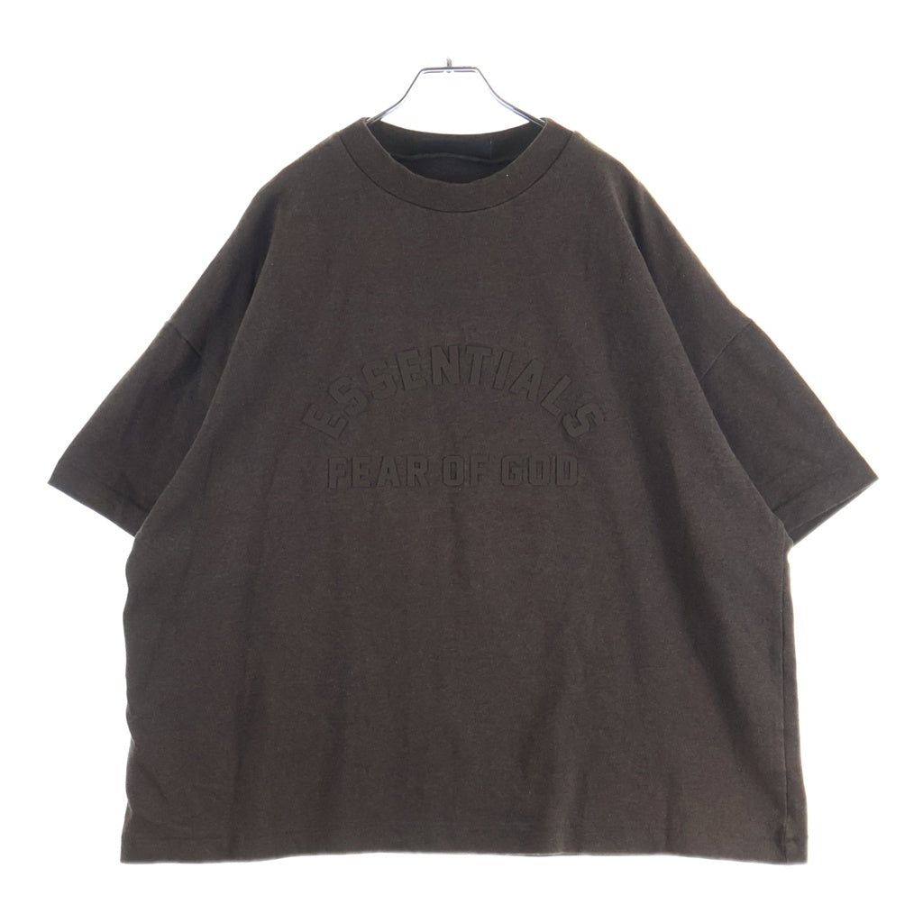 FEAR OF GOD ESSENTIALS(フィアオブゴッド エッセンシャルズ) Rubber Logo Heavy Weight S/S T-Shirts ラバーロゴヘビーウェイトTシャツ クルーネック半袖Tシャツ ブラウン