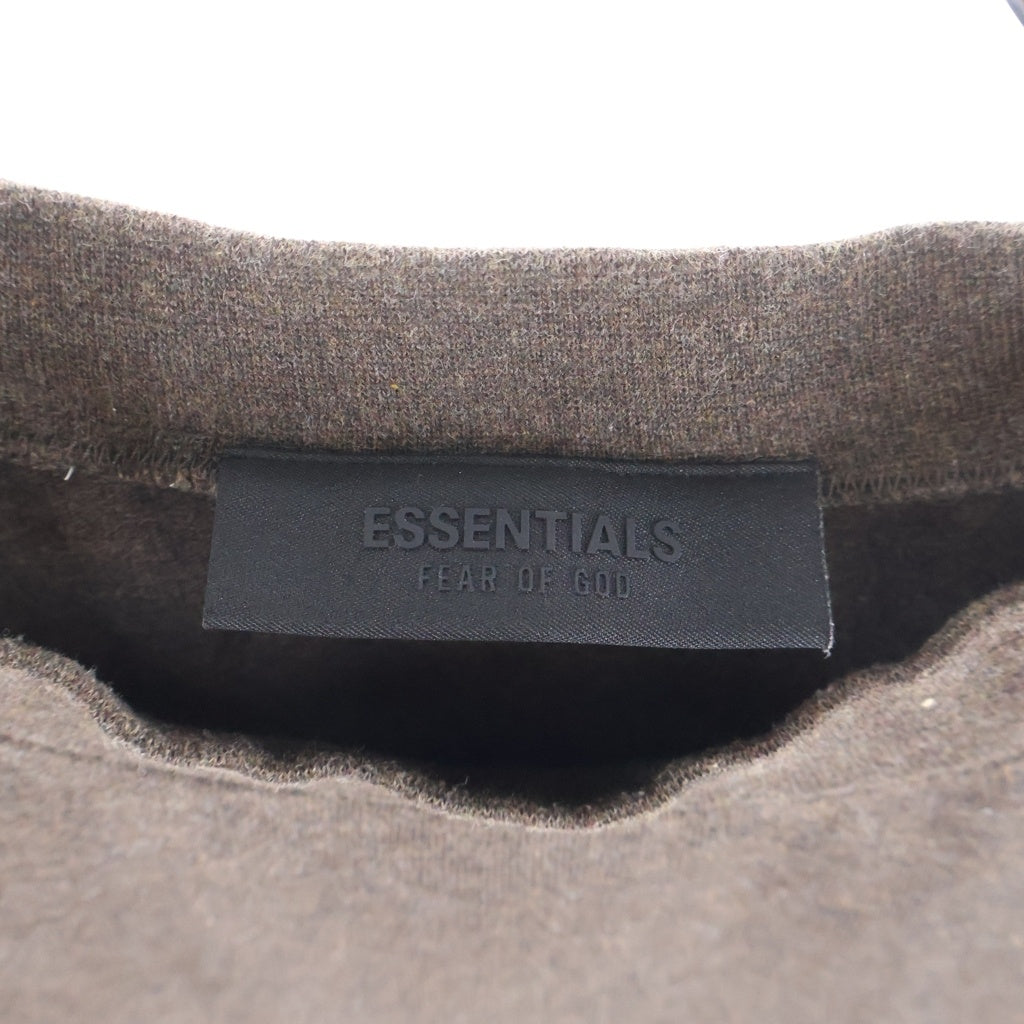 FEAR OF GOD ESSENTIALS(フィアオブゴッド エッセンシャルズ) Rubber Logo Heavy Weight S/S T-Shirts ラバーロゴヘビーウェイトTシャツ クルーネック半袖Tシャツ ブラウン