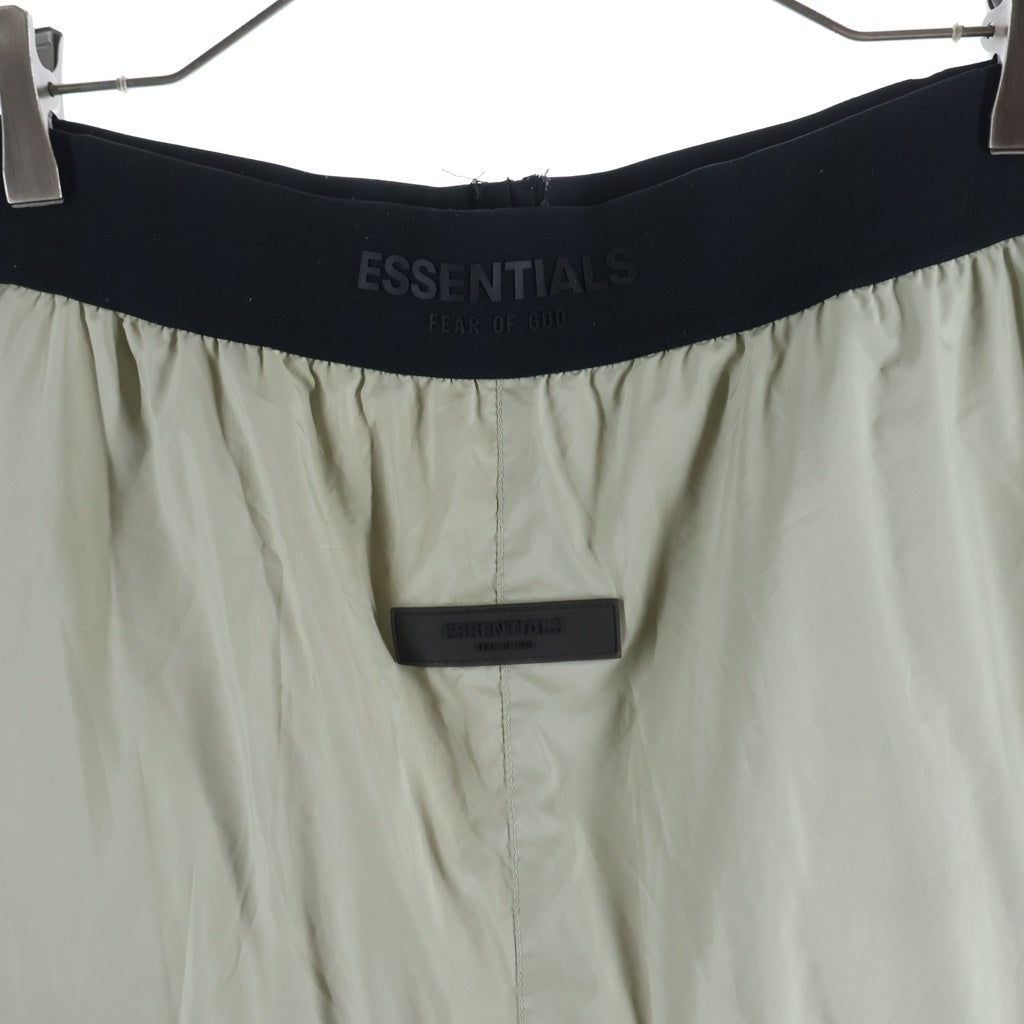 FEAR OF GOD ESSENTIALS(フィアオブゴッド エッセンシャルズ) Rubber Logo Nylon Cargo Pants ラバーロゴナイロンカーゴパンツ 中綿フラップポケットカーゴパンツ ライトグリーン