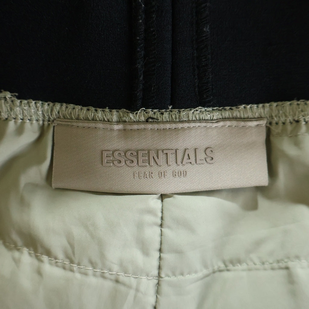 FEAR OF GOD ESSENTIALS(フィアオブゴッド エッセンシャルズ) Rubber Logo Nylon Cargo Pants ラバーロゴナイロンカーゴパンツ 中綿フラップポケットカーゴパンツ ライトグリーン
