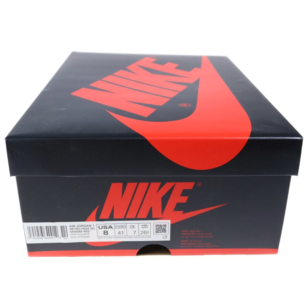 NIKE(ナイキ) AIR JORDAN1 HIGH OG HYPER ROYAL エアジョーダン1 ハイパーロイヤル ハイカットスニーカー 555088-402 US8/26.0cm ホワイト/ブルー