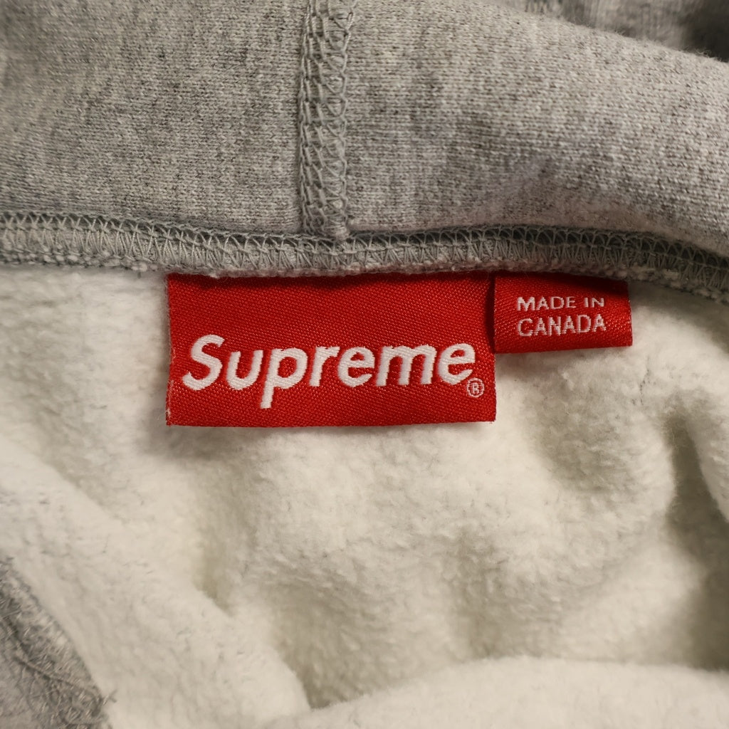 SUPREME(シュプリーム) 19AW Bandana Box Logo Hooded Sweatshirts バンダナボックスロゴフーデットスウェットシャツ ロゴ刺繍プルオーバーパーカー グレー