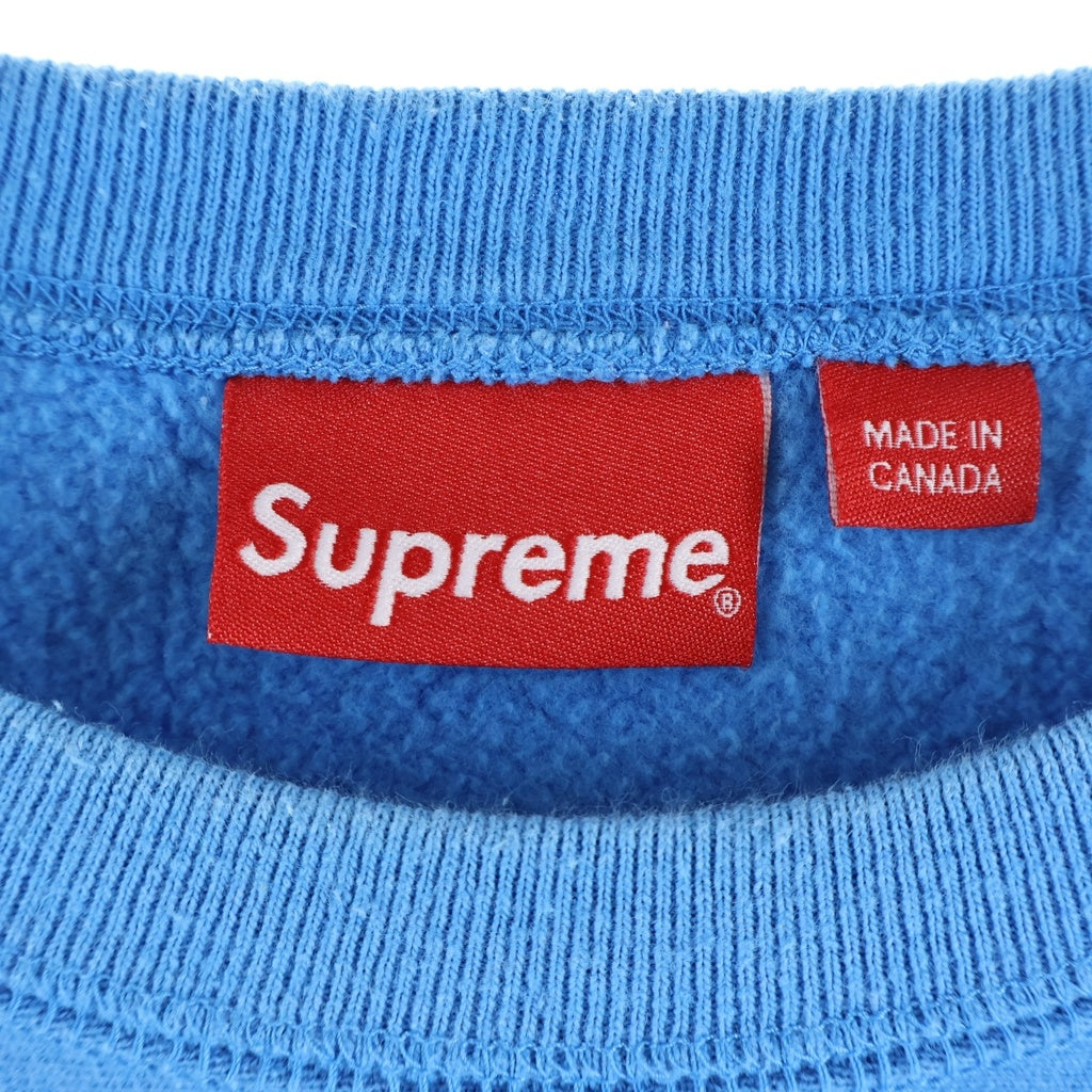 SUPREME(シュプリーム) 18AW Box Logo Crewneck Sweatshirts ボックスロゴクルーネックスウェットシャツ ロゴ刺繍スウェットトレーナー ブルー