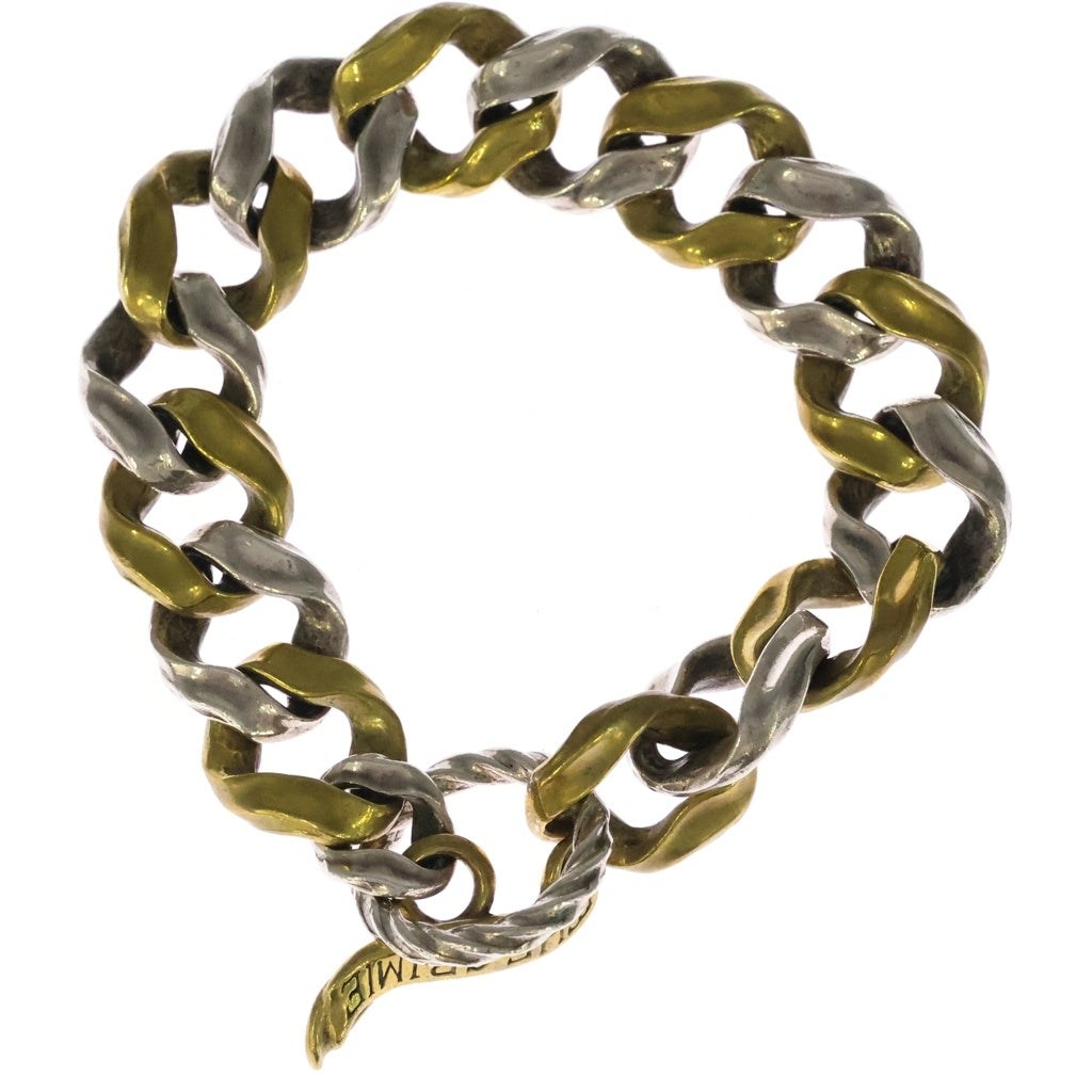 Argent Gleam(アージェントグリーム) ×CRIME Mighty Bracelet ×クライミー マイティブレスレット SV925 ブラス チェーンブレスレット シルバー/ブラス