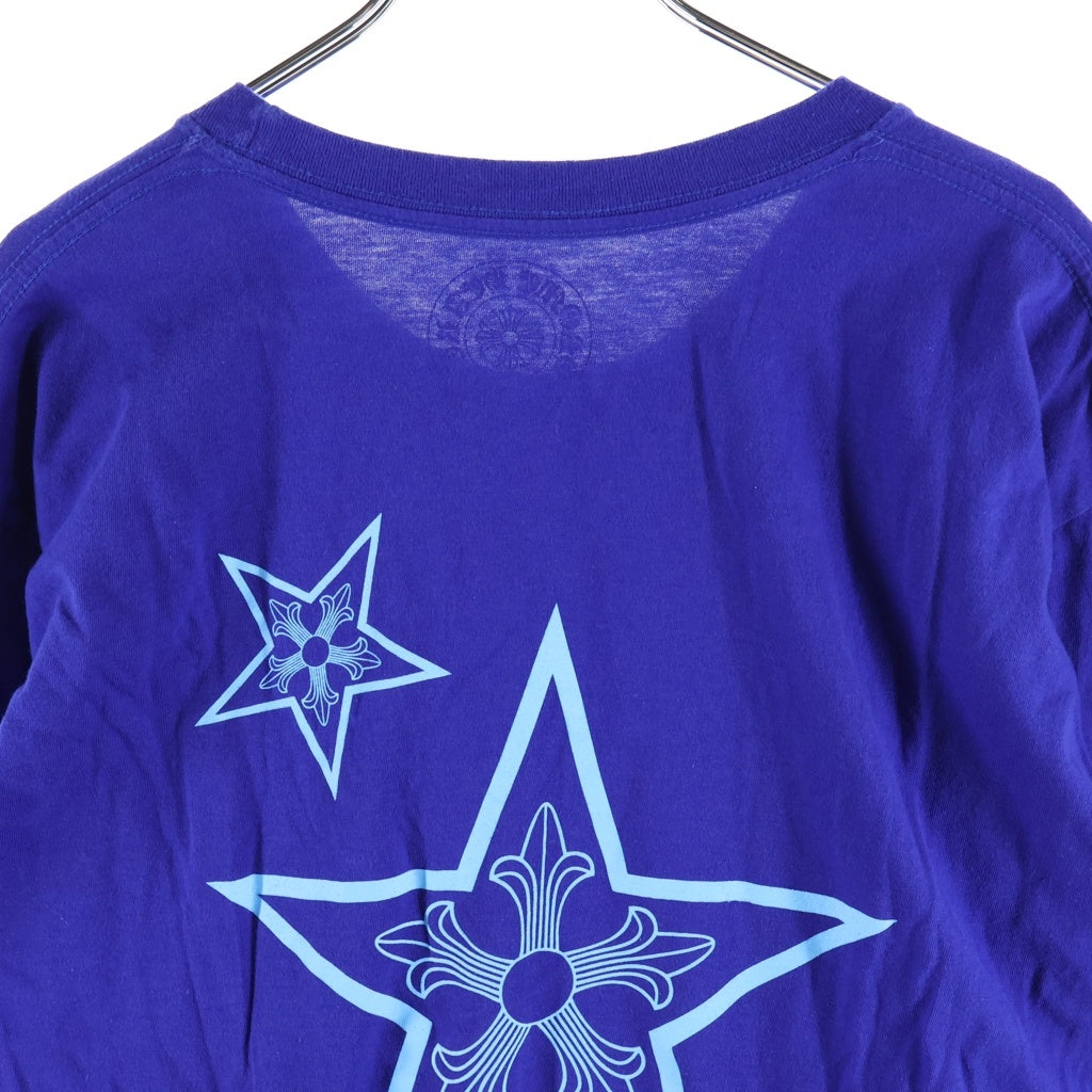 CHROME HEARTS(クロムハーツ) Star Print L/S Tee スタープリントロングスリーブTシャツ ロゴプリントクルーネック長袖Tシャツ ブルー