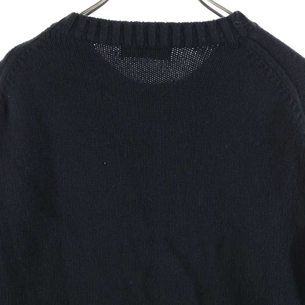 Yohji Yamamoto POUR HOMME(ヨウジヤマモト プールオム) 23AW Side String Crewneck Knit サイドストリングクルーネックニット サイドディティールニットセーター HJ-K05-193 ブラック