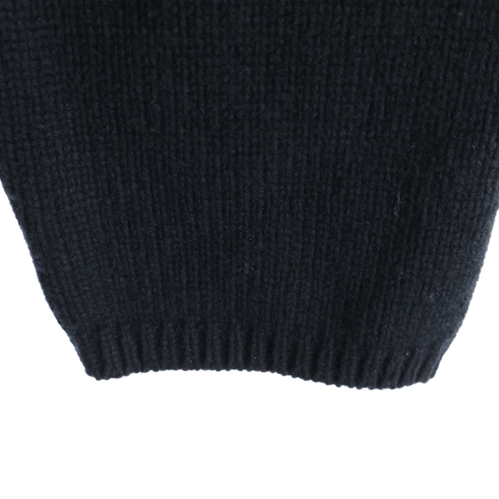 Yohji Yamamoto POUR HOMME(ヨウジヤマモト プールオム) 23AW Side String Crewneck Knit サイドストリングクルーネックニット サイドディティールニットセーター HJ-K05-193 ブラック
