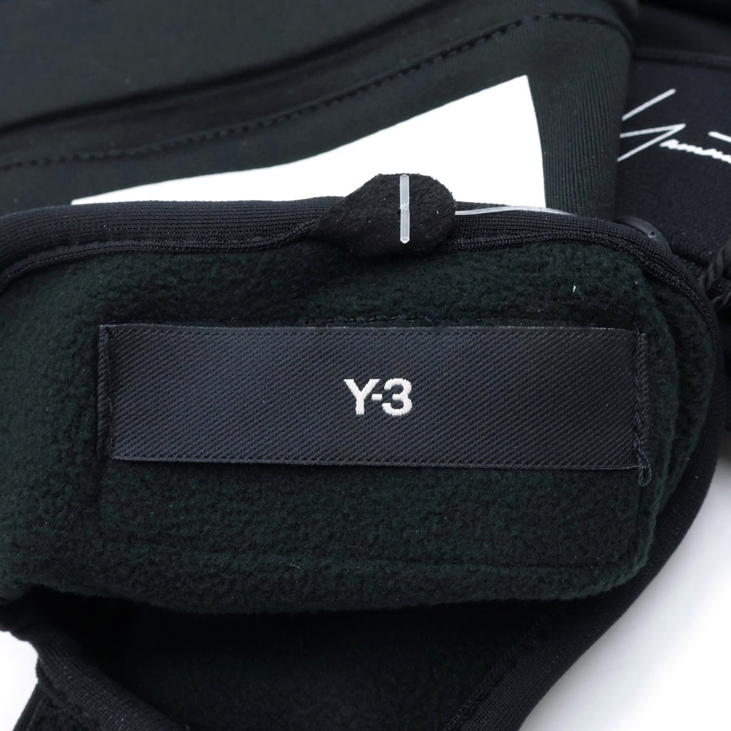 Y-3(ワイスリー) ×Neighborhood NBHD GLOVES NBHDグローブス ロゴプリントエンボス加工レーシンググローブ 手袋 JX0052 ブラック