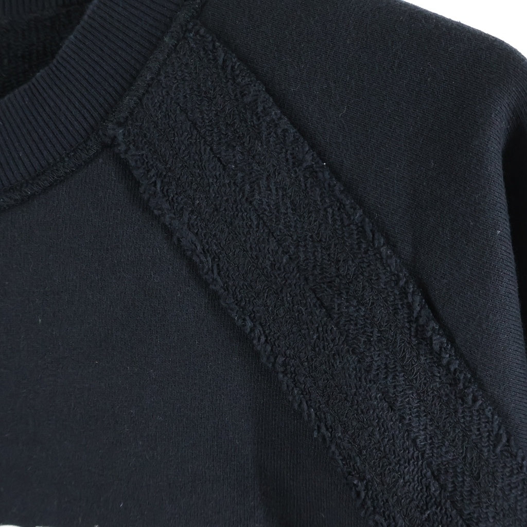 UNDERCOVER(アンダーカバー) 25SS Reversible Raglan Sweatshirt リバーシブルラグランスウェットシャツ ロゴプリントクルーネックスウェットトレーナー UP1E4807-2 ブラック