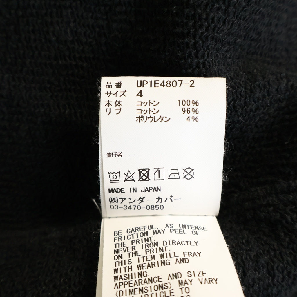 UNDERCOVER(アンダーカバー) 25SS Reversible Raglan Sweatshirt リバーシブルラグランスウェットシャツ ロゴプリントクルーネックスウェットトレーナー UP1E4807-2 ブラック