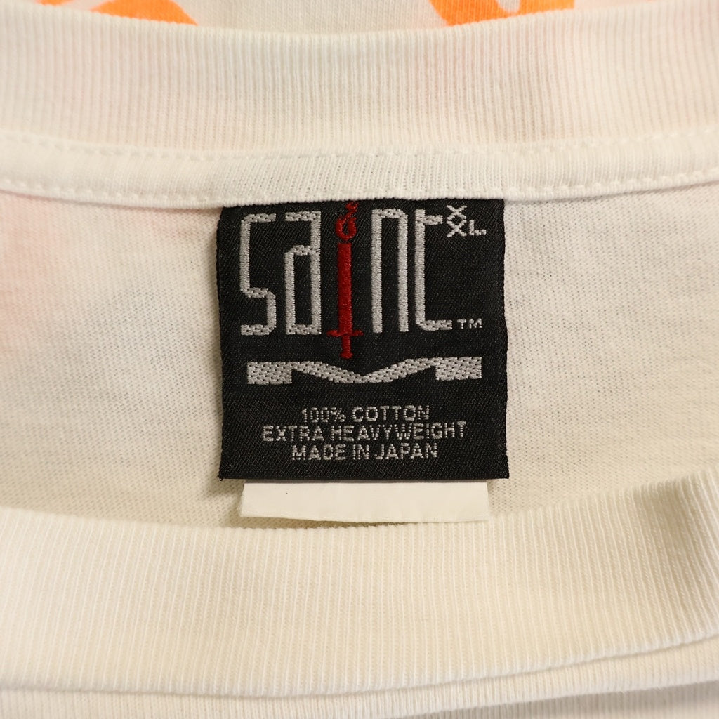 SAINT MICHAEL(セントマイケル) 24SS PINK HEART LS TEE フロントハートプリント 長袖Tシャツ カットソー ホワイト SM-YS8-0000-020