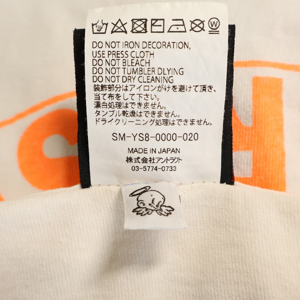 SAINT MICHAEL(セントマイケル) 24SS PINK HEART LS TEE フロントハートプリント 長袖Tシャツ カットソー ホワイト SM-YS8-0000-020