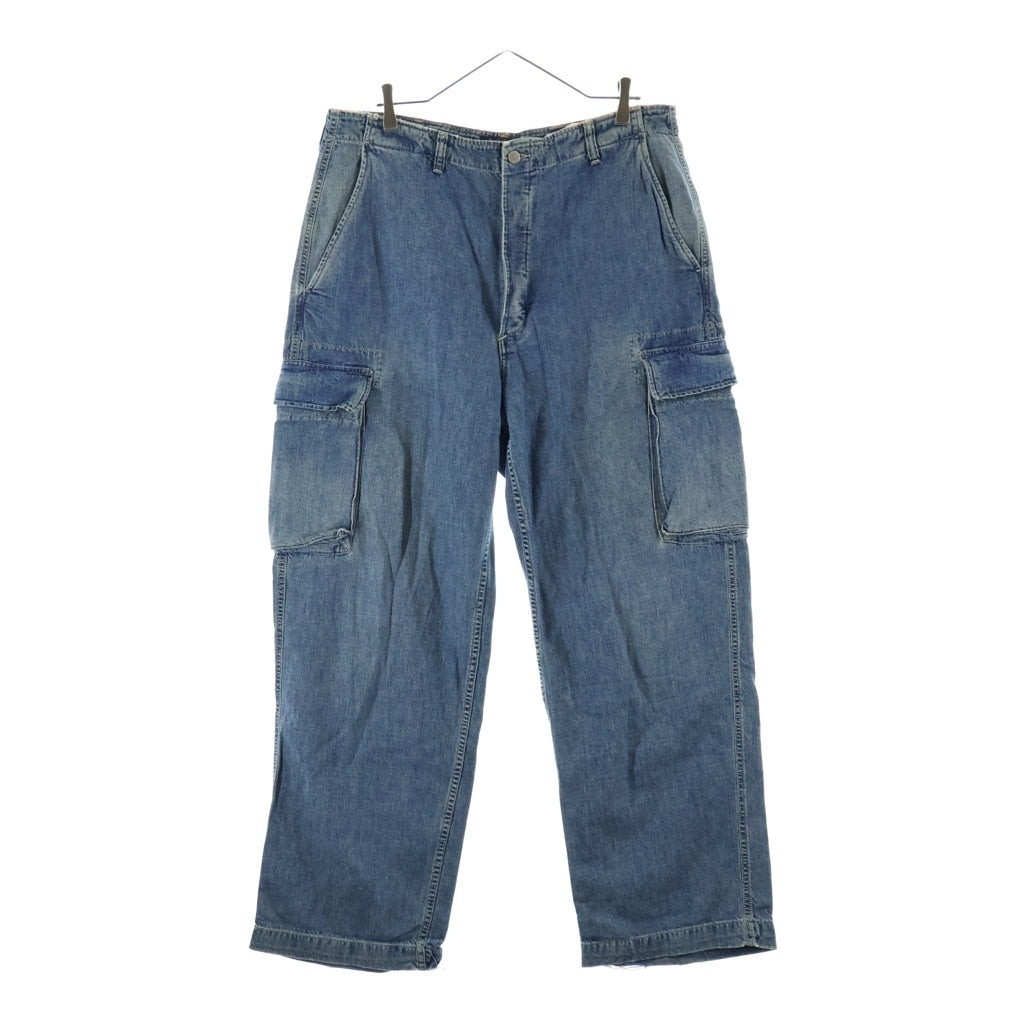 RRL(ダブルアールエル) ボタンフライ デニム カーゴ パンツ インディゴ