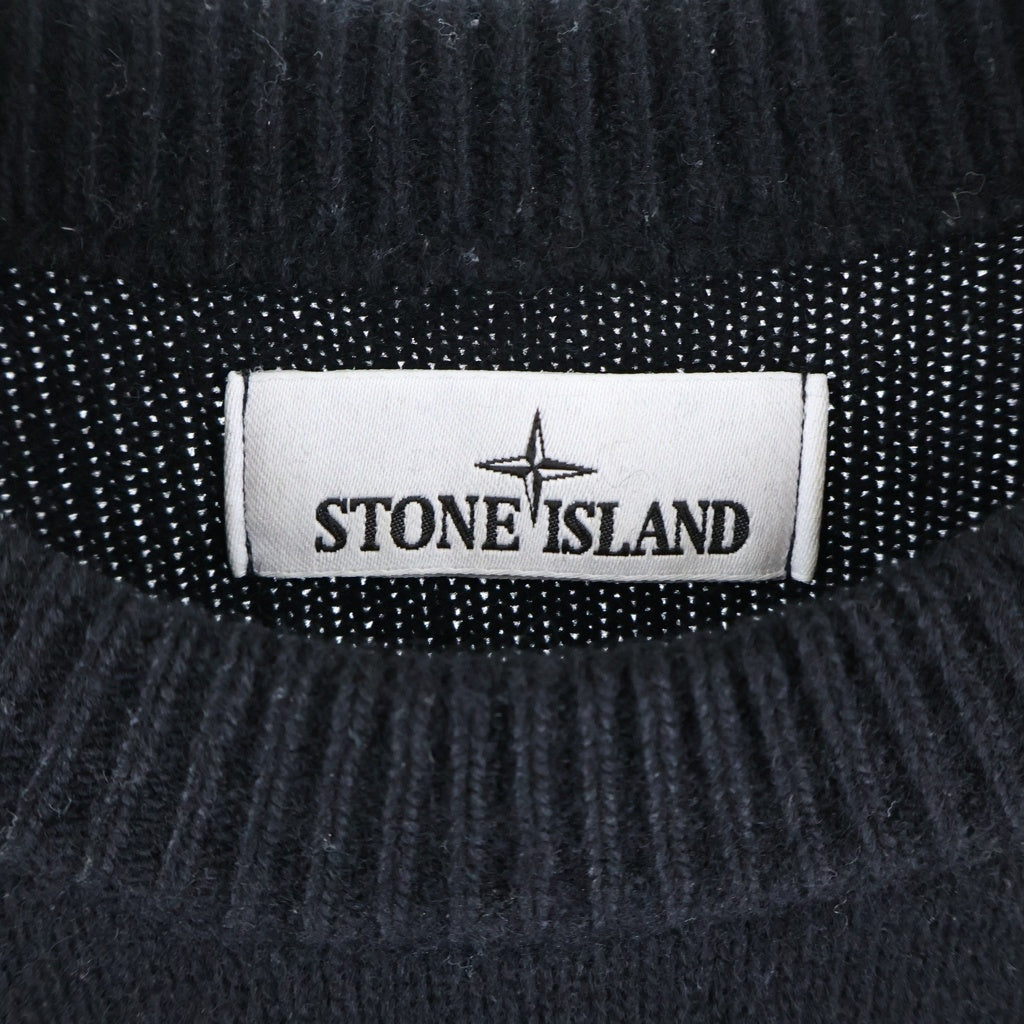 STONE ISLAND(ストーンアイランド) ロゴワッペンデザイン クルーネック ニット セーター ブラック 7915508A3