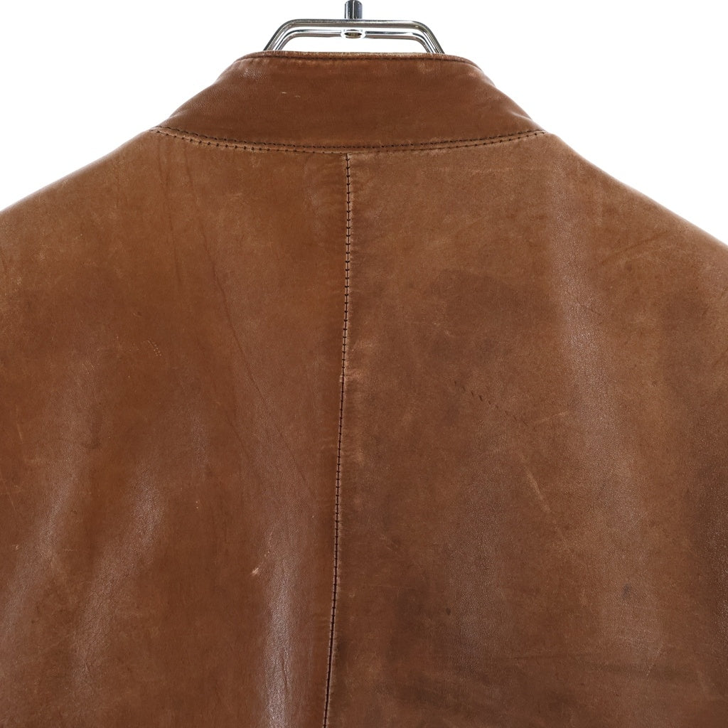 Maison Martin Margiela(メゾンマルタンマルジェラ) 04AW 5 Zip Riders Jacket 八の字ライダース シングルレザージャケット 30 PK019 ブラウン