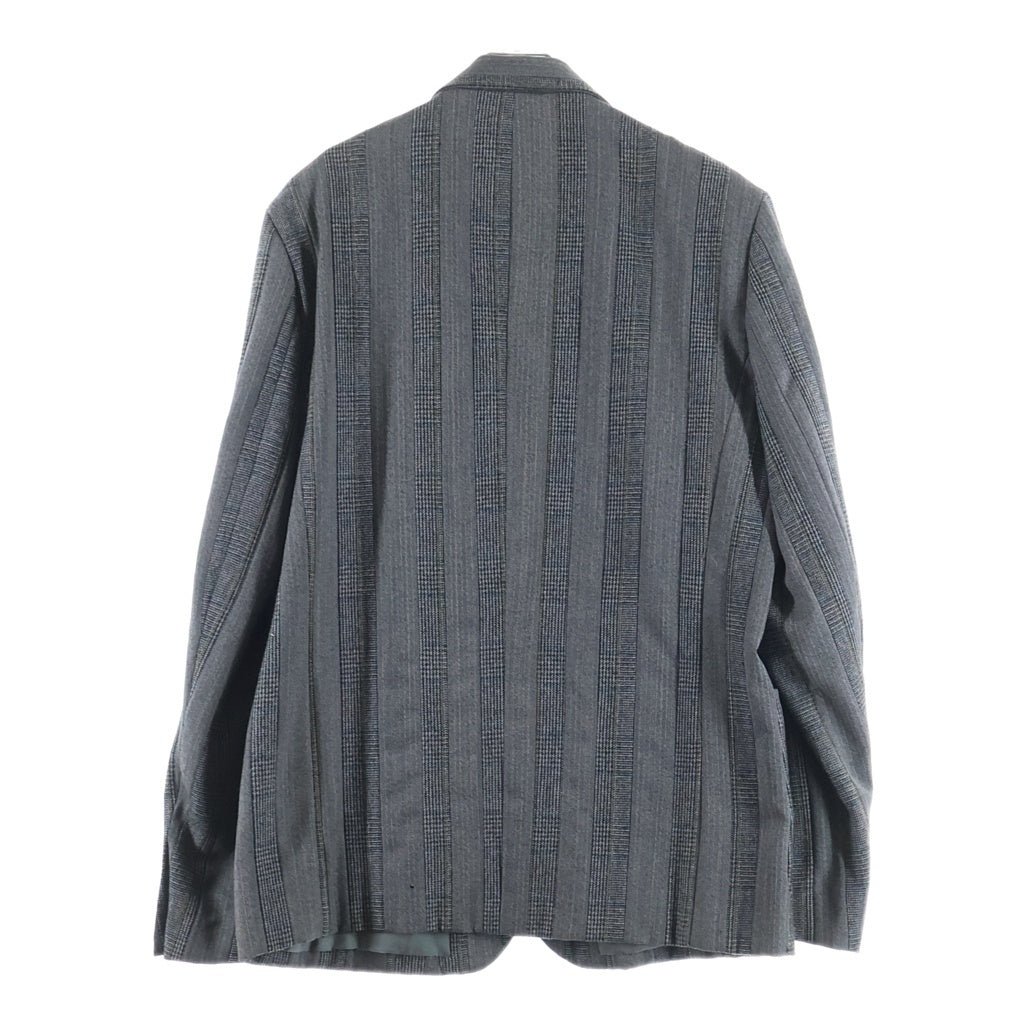 UNDERCOVER(アンダーカバー) 01-02AW D.A.V.F期 グレンチェックストライプテーラードジャケット 袖ビジュー装飾シングル2Bジャケット S242 グレー