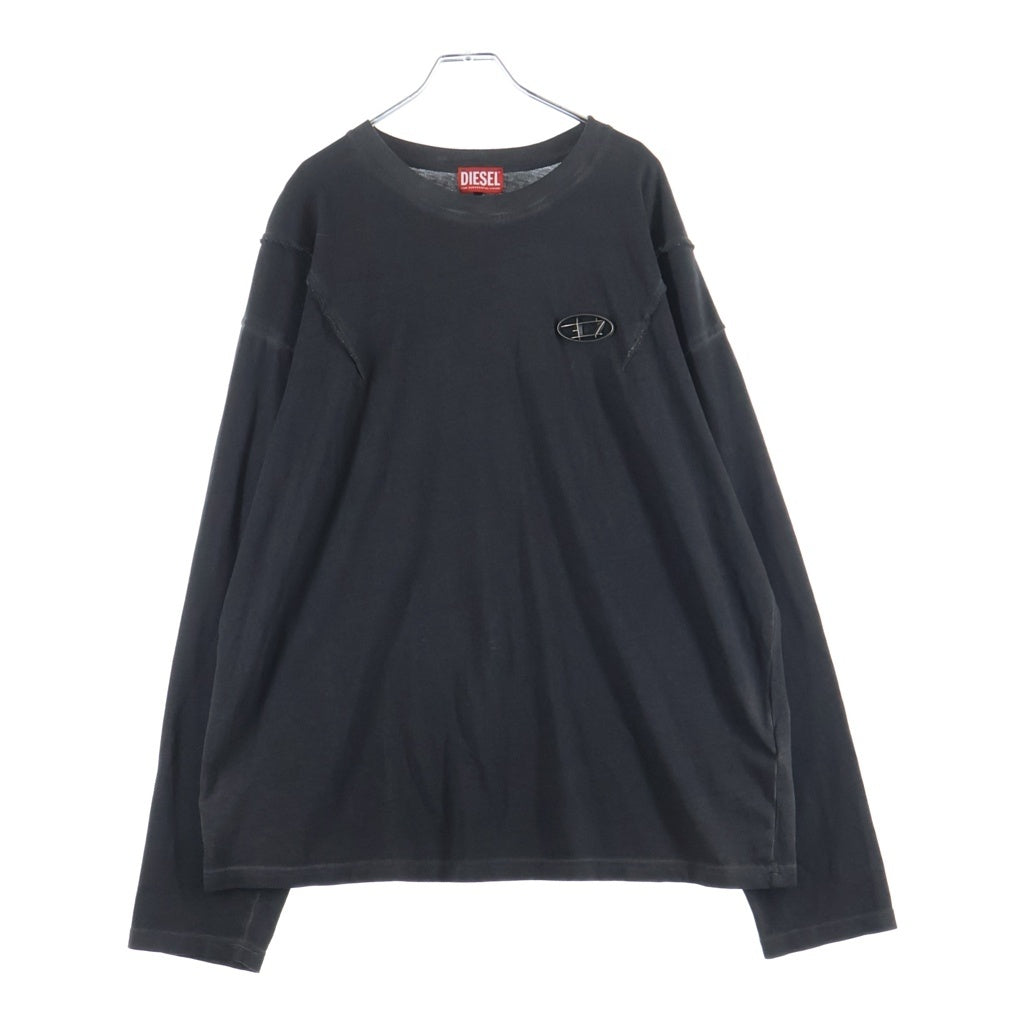 DIESEL(ディーゼル) ×THUG CLUB T-THUG-T-SHIRT T-SHIRT ×サグクラブ メタルモチーフクルーネック長袖Tシャツ P1580-0SPCJ グレー