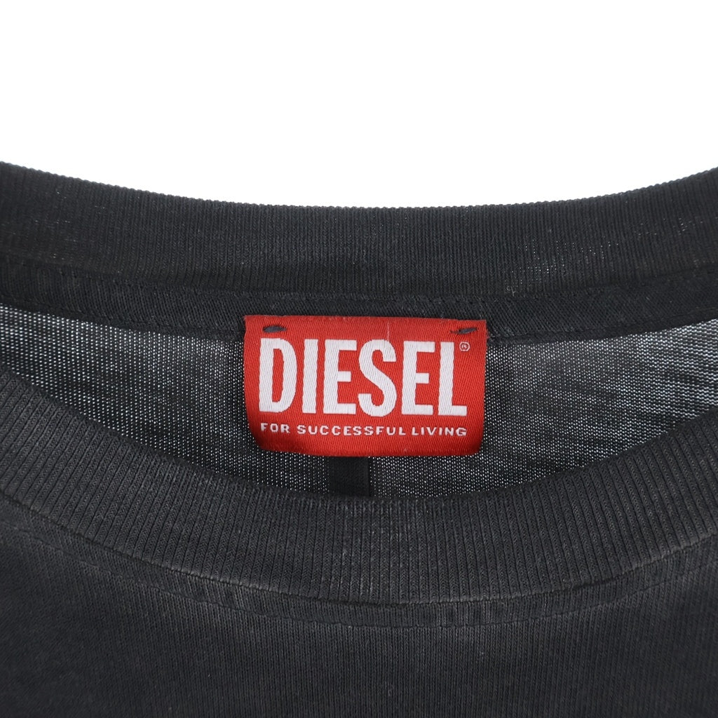 DIESEL(ディーゼル) ×THUG CLUB T-THUG-T-SHIRT T-SHIRT ×サグクラブ メタルモチーフクルーネック長袖Tシャツ P1580-0SPCJ グレー