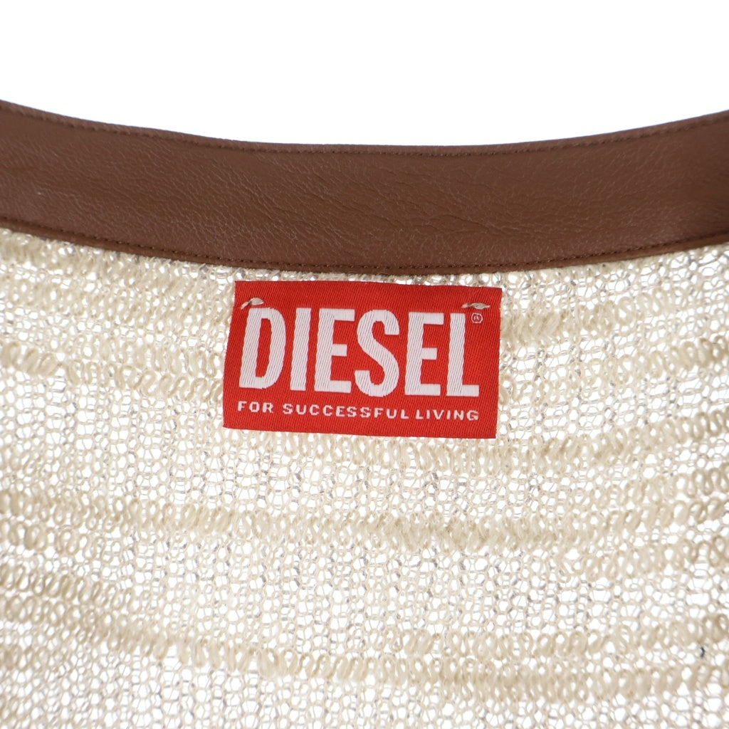 DIESEL(ディーゼル) K-DAIANERIS Vneck Knit Sweater Kダイネリス ダメージ加工Vネックニットセーター A23159-0EGEG ベージュ