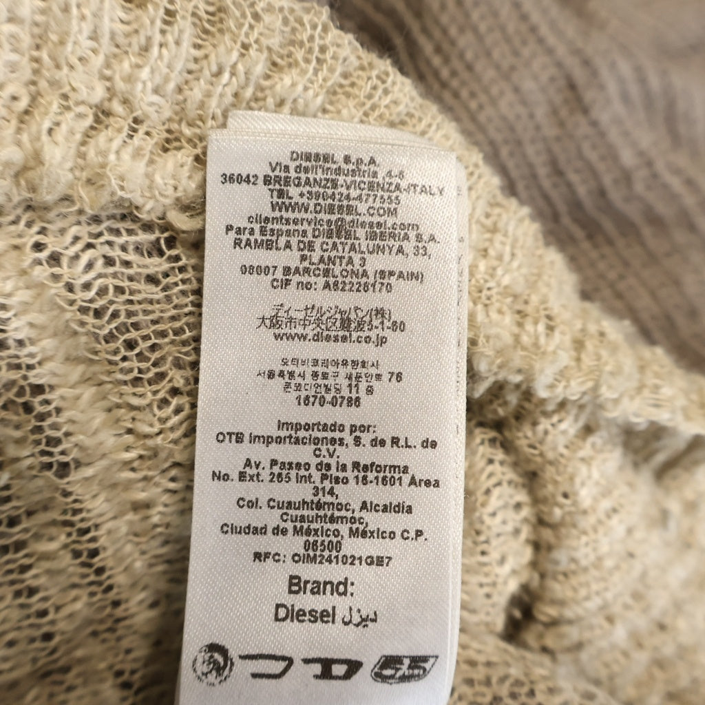 DIESEL(ディーゼル) K-DAIANERIS Vneck Knit Sweater Kダイネリス ダメージ加工Vネックニットセーター A23159-0EGEG ベージュ