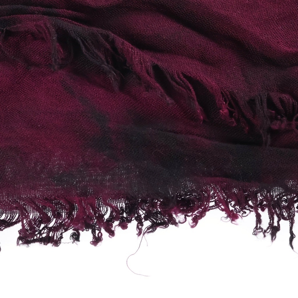 KMRii(ケムリ) Tie Dye Square Stole 05 タイダイスクエアストール タッセル装飾レーヨンストール レッド/ブラック