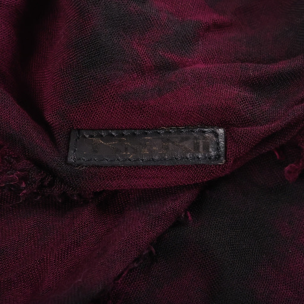 KMRii(ケムリ) Tie Dye Square Stole 05 タイダイスクエアストール タッセル装飾レーヨンストール レッド/ブラック